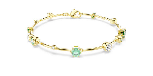 SWAROVSKI 5722478 Braccialetto Constella Taglio misto Verde Placcato color oro
