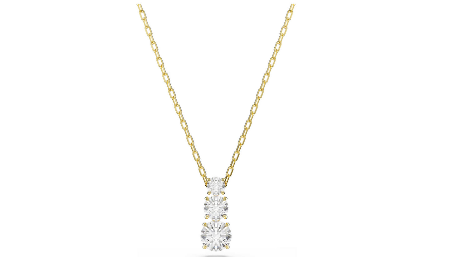 SWAROVSKI 5723298 Pendente Stilla Attract Taglio Round Bianco Placcato oro