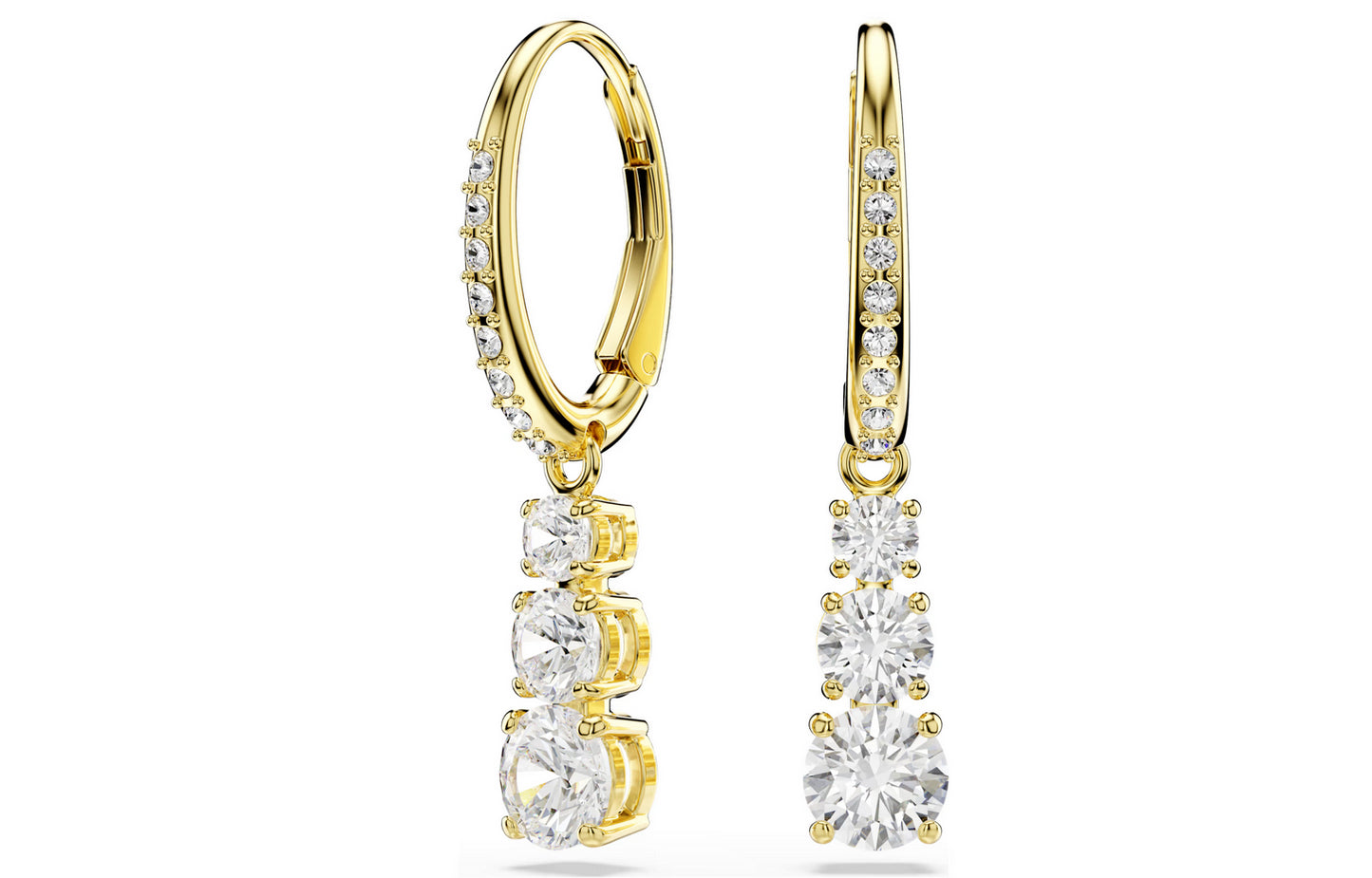 SWAROVSKI 5723300 Orecchini a cerchio Stilla Attract Taglio Round Bianchi