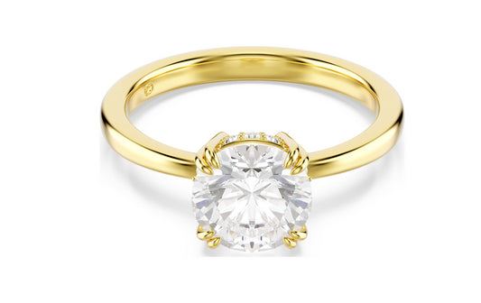 SWAROVSKI 5723334 Anello cocktail Stilla Attract Bianco Placcato oro Taglia 52