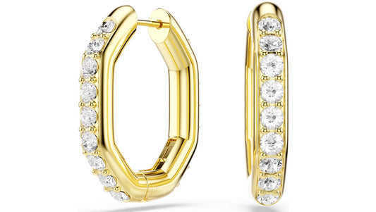 SWAROVSKI 5724584 Orecchini a cerchio Dextera Bianchi Placcato color oro