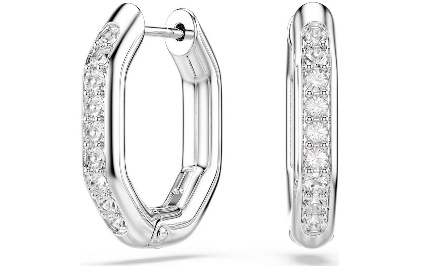 Swarovski 5724585 Orecchini a cerchio Dextera Forma ottagonale Bianchi