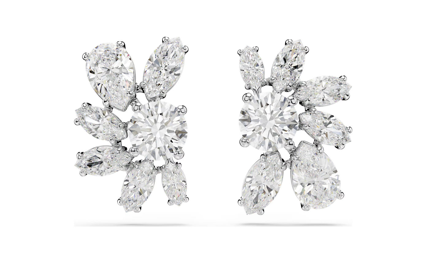 Swarovski 5737462 Orecchini a lobo Mesmera Taglio misto Fiore Bianchi
