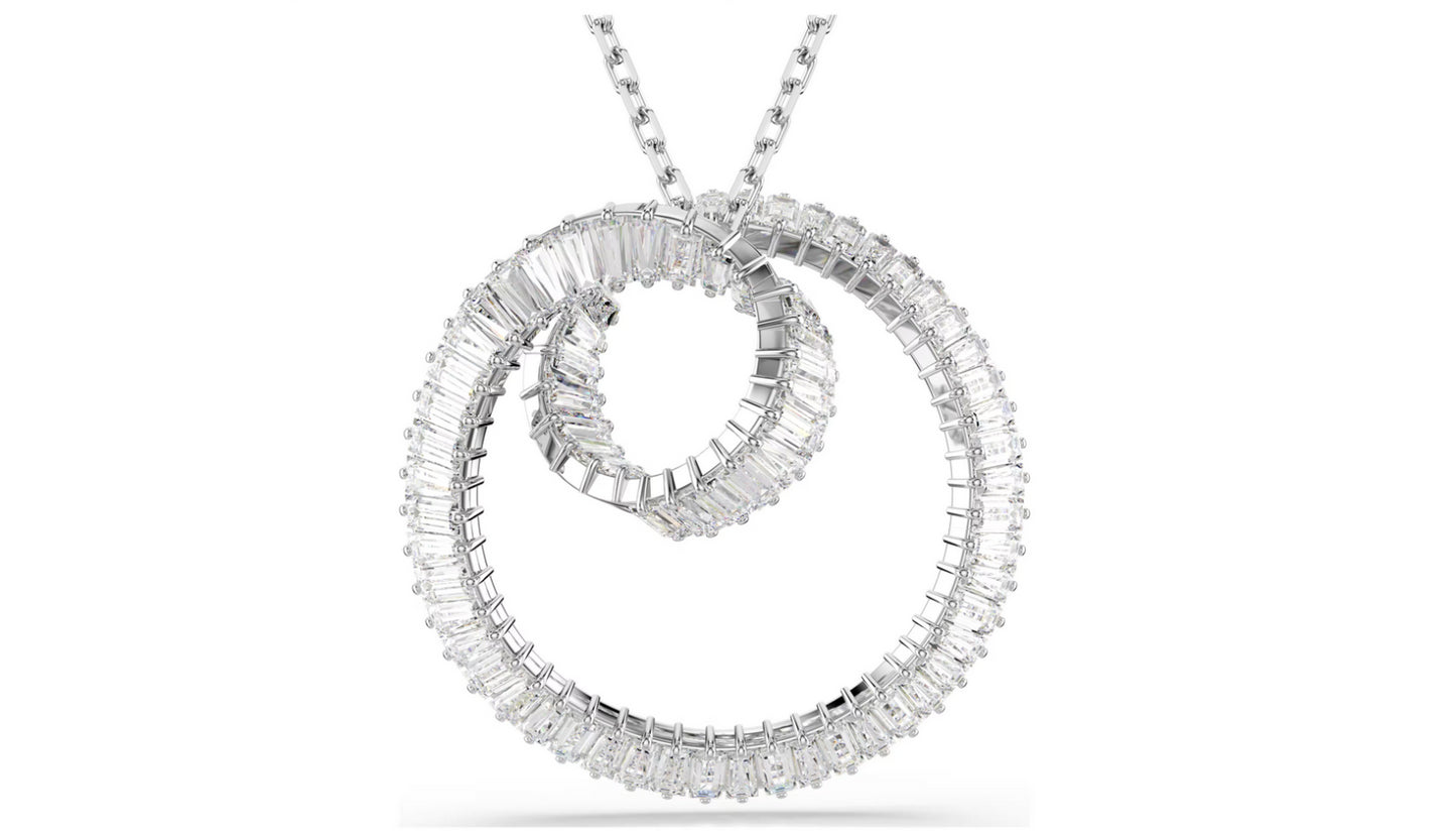 Swarovski 5727114 Pendente Matrix Taglio baguette Bianco Placcato rodio