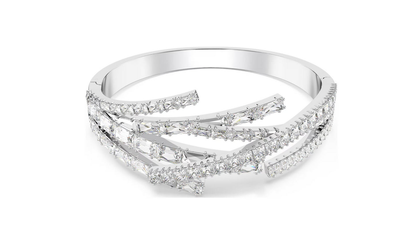Swarovski 5726294 Bracciale rigido Matrix Taglio misto Bianco Placcato rodio M