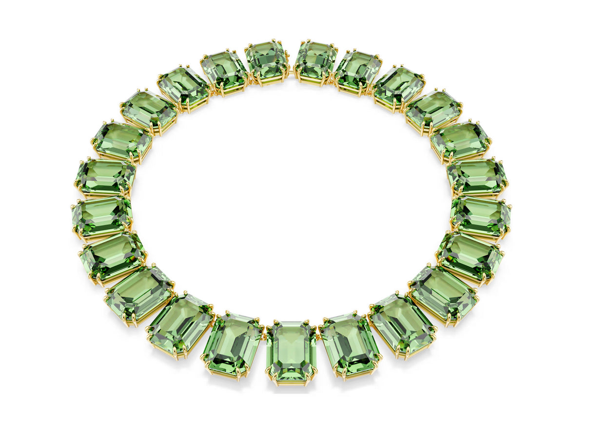 Swarovski 5714396 Collana Millenia Cristalli oversize Taglio ottagonale Verde