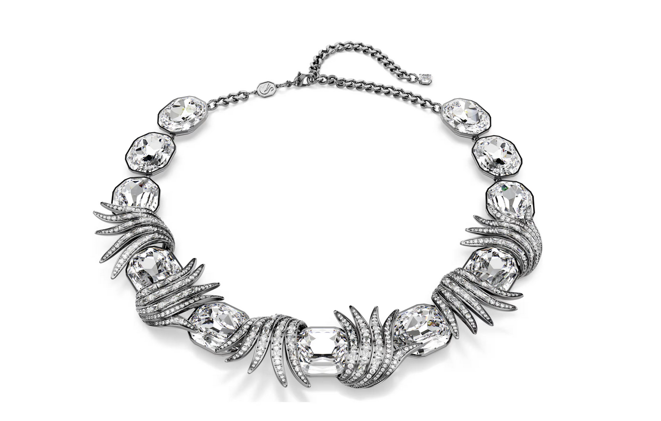 Swarovski 5709259 Collana The Vienna Collection Piuma Bianca Placcato rutenio