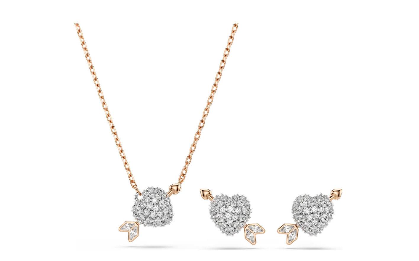 Swarovski 5745580 Set Idyllia Taglio misto Cuore con freccia Bianco