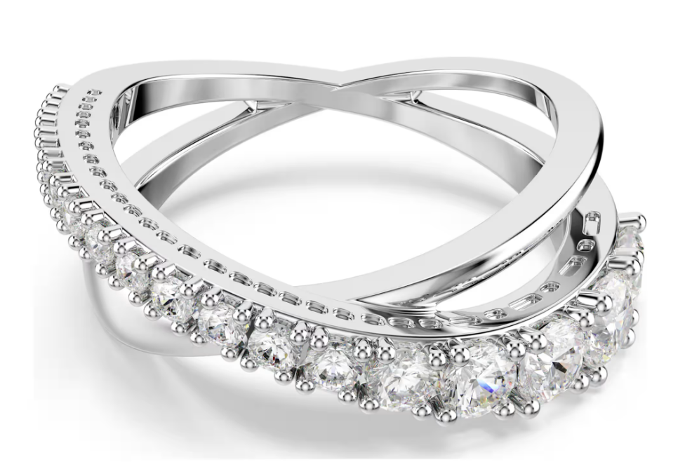 SWAROVSKI 5714956 Anello Hyperbola bianco color argento Tg 50 SW003973