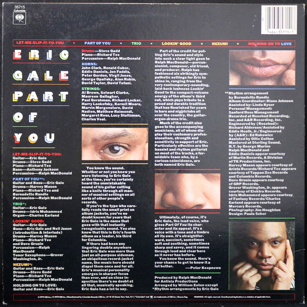 EBOND Eric Gale - Part Of You - Columbia Vinile V001129