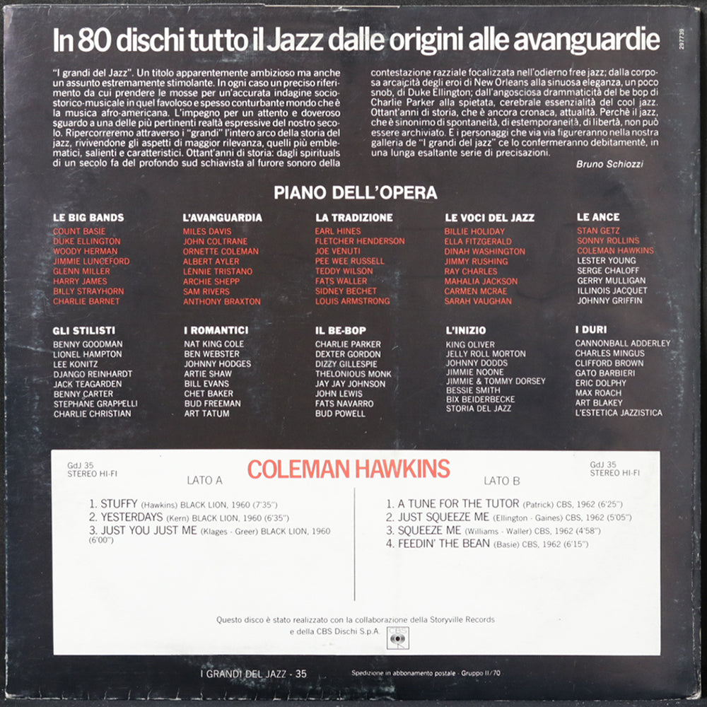 EBOND I Grandi Del Jazz - Coleman Hawkins Vinile V005074