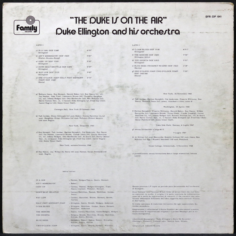 EBOND Duke Ellington And His Orchestra - The Duke Is On The Air Vinile V005091