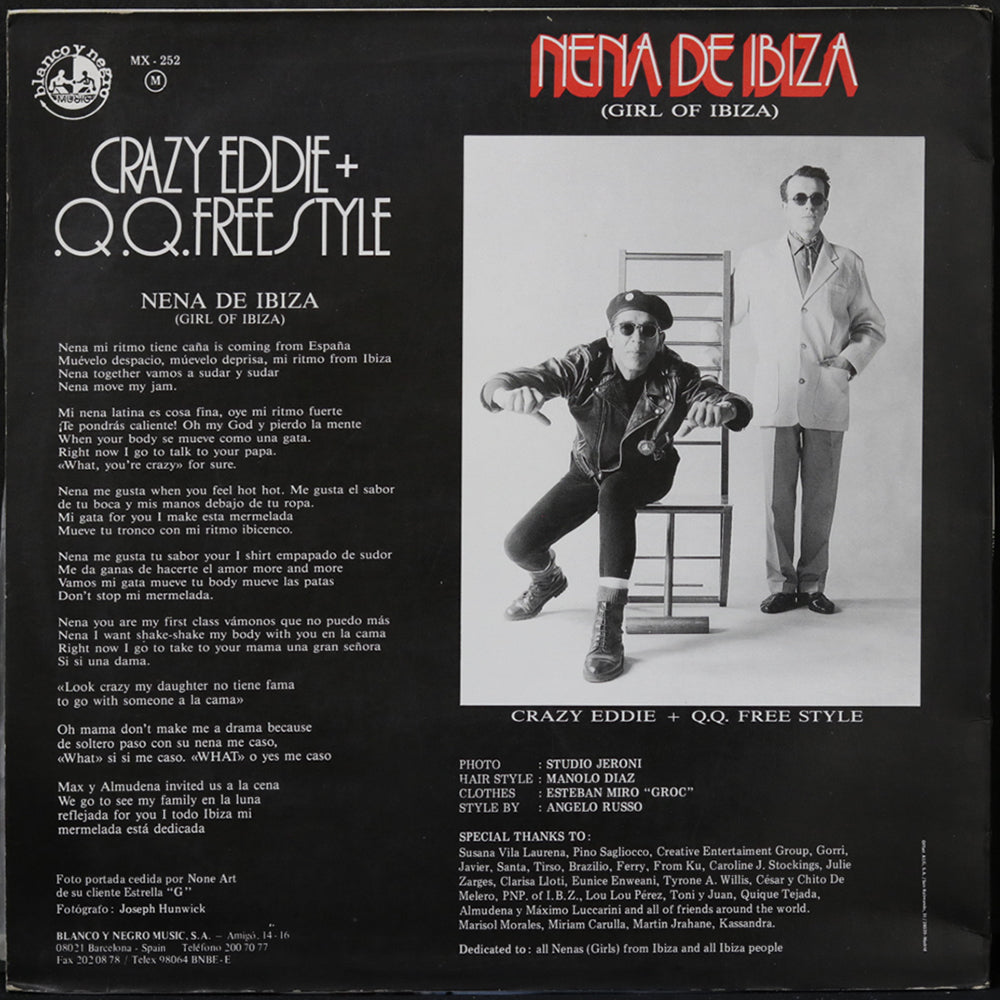 EBOND Crazy Eddie + Q.Q. Freestyle - Nena De Ibiza (Girl Of Ibiza) Vinile V007027