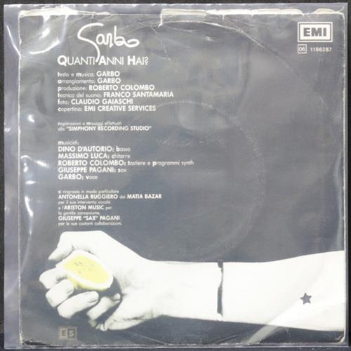 EBOND Garbo - Quanti Anni Hai? Vinile V008014
