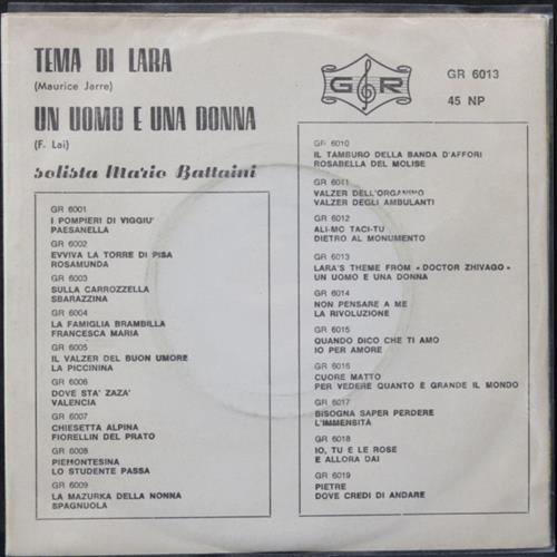 EBOND Mario Battaini - Lara's Theme From Doctor Zhivago Vinile V008040