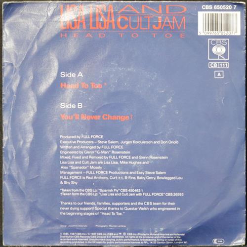 EBOND Lisa Lisa And Cult Jam - Head To Toe Vinile V008146