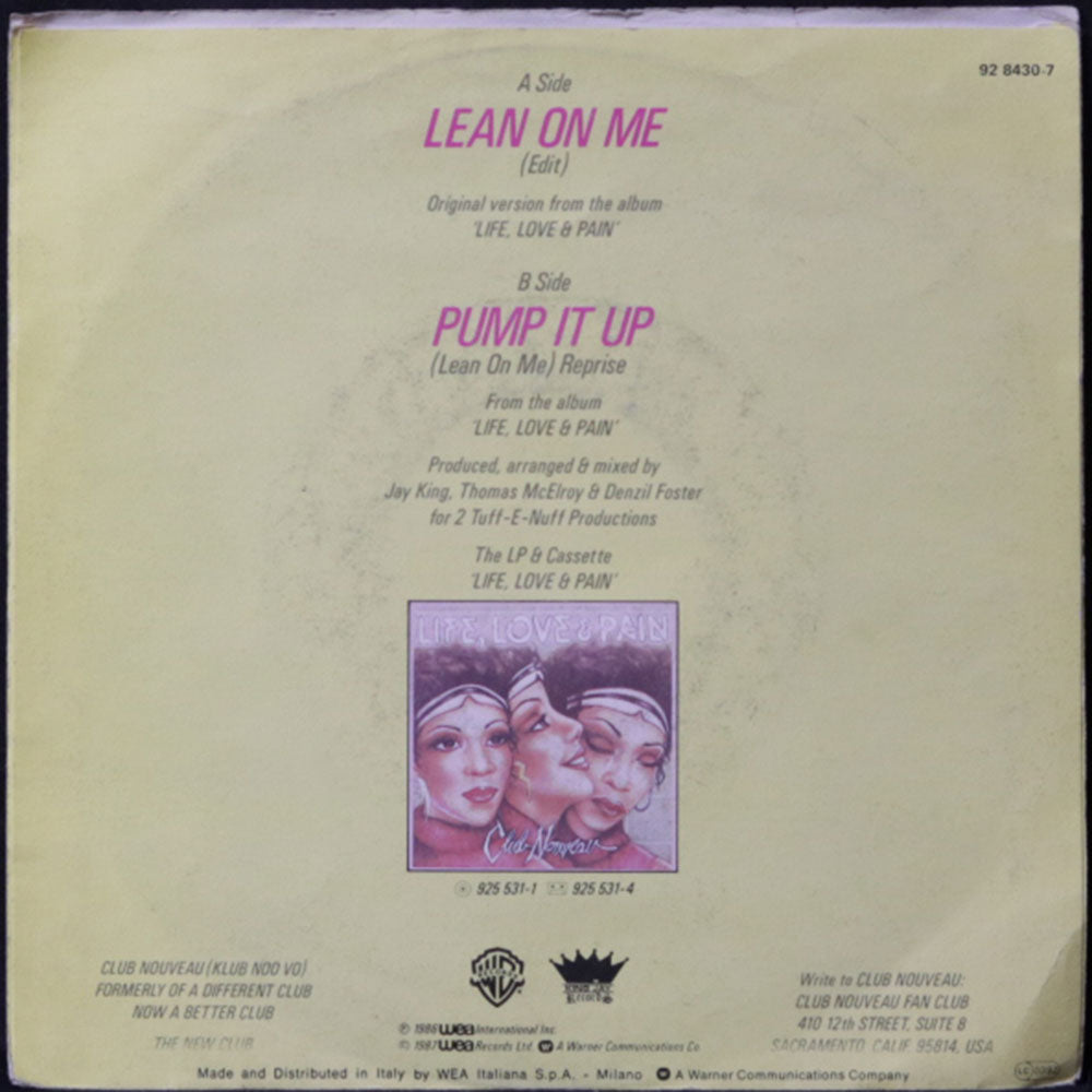 EBOND Club Nouveau - Lean On Me Vinile V009126