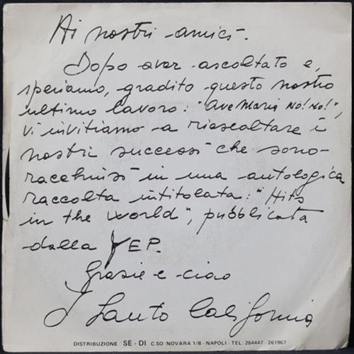 EBOND I Santo California - Ave Maria No! No! Vinile V010084