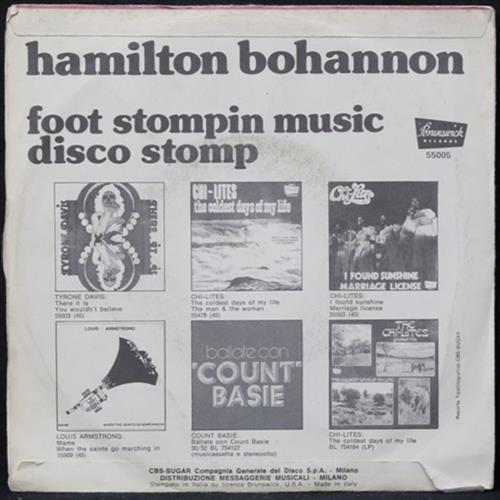 EBOND Hamilton Bohannon - Foot Stompin Music / Disco Stomp Vinile V010143