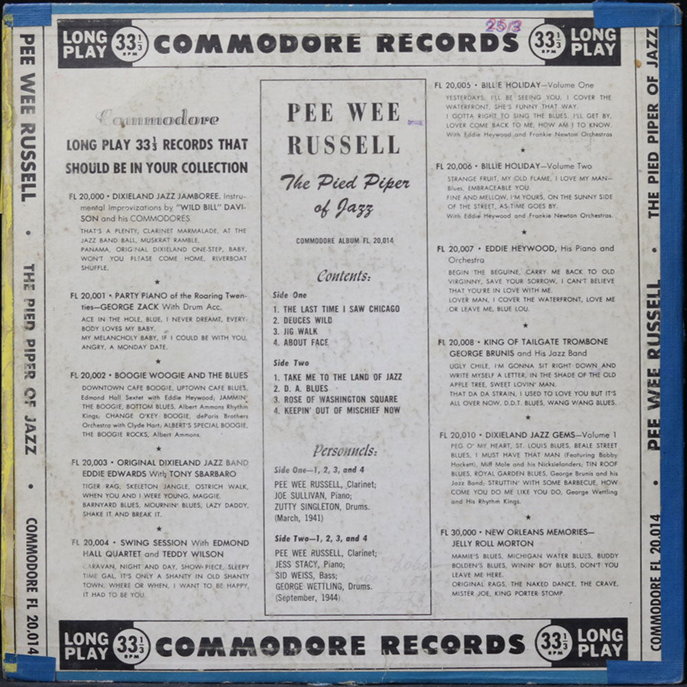 EBOND Pee Wee Russell - The Pied Piper Of Jazz Vinile V013001