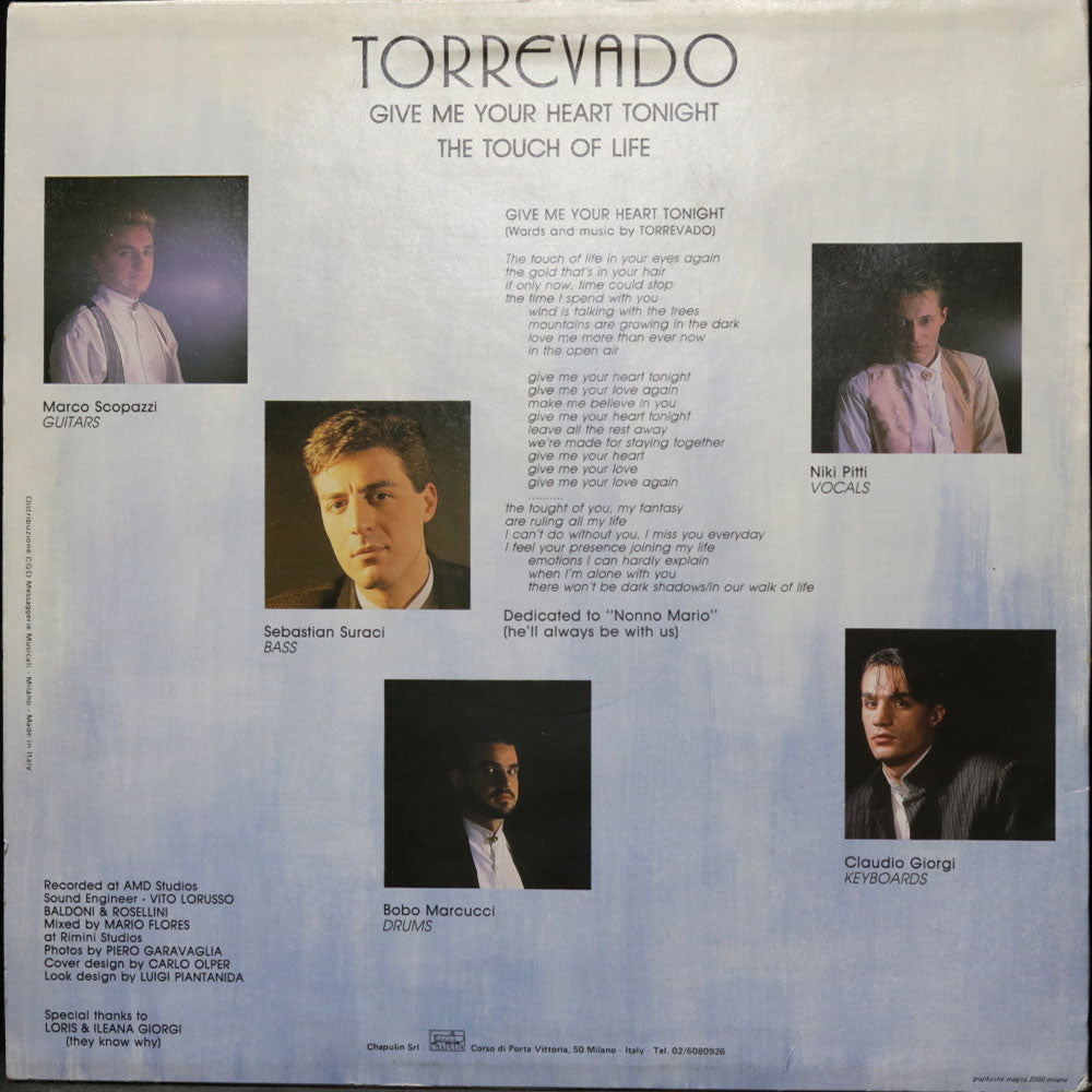 EBOND Torrevado - Give Me Your Heart Tonight Vinile V013055