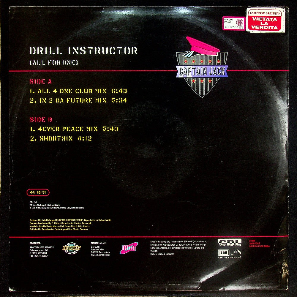 EBOND Captain Jack - Drill Instructor (All For One) Vinile V015089
