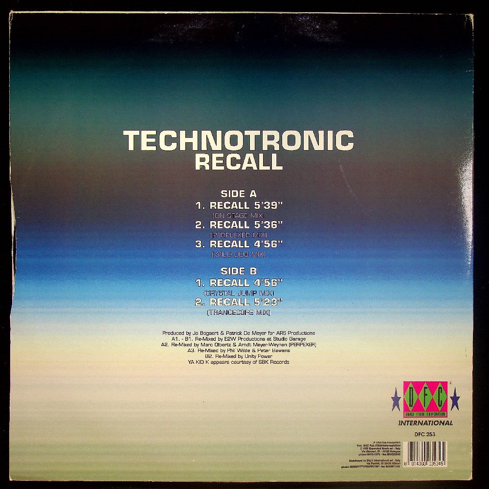 EBOND Technotronic Featuring Ya Kid K - Recall (PROMO) Vinile V015148