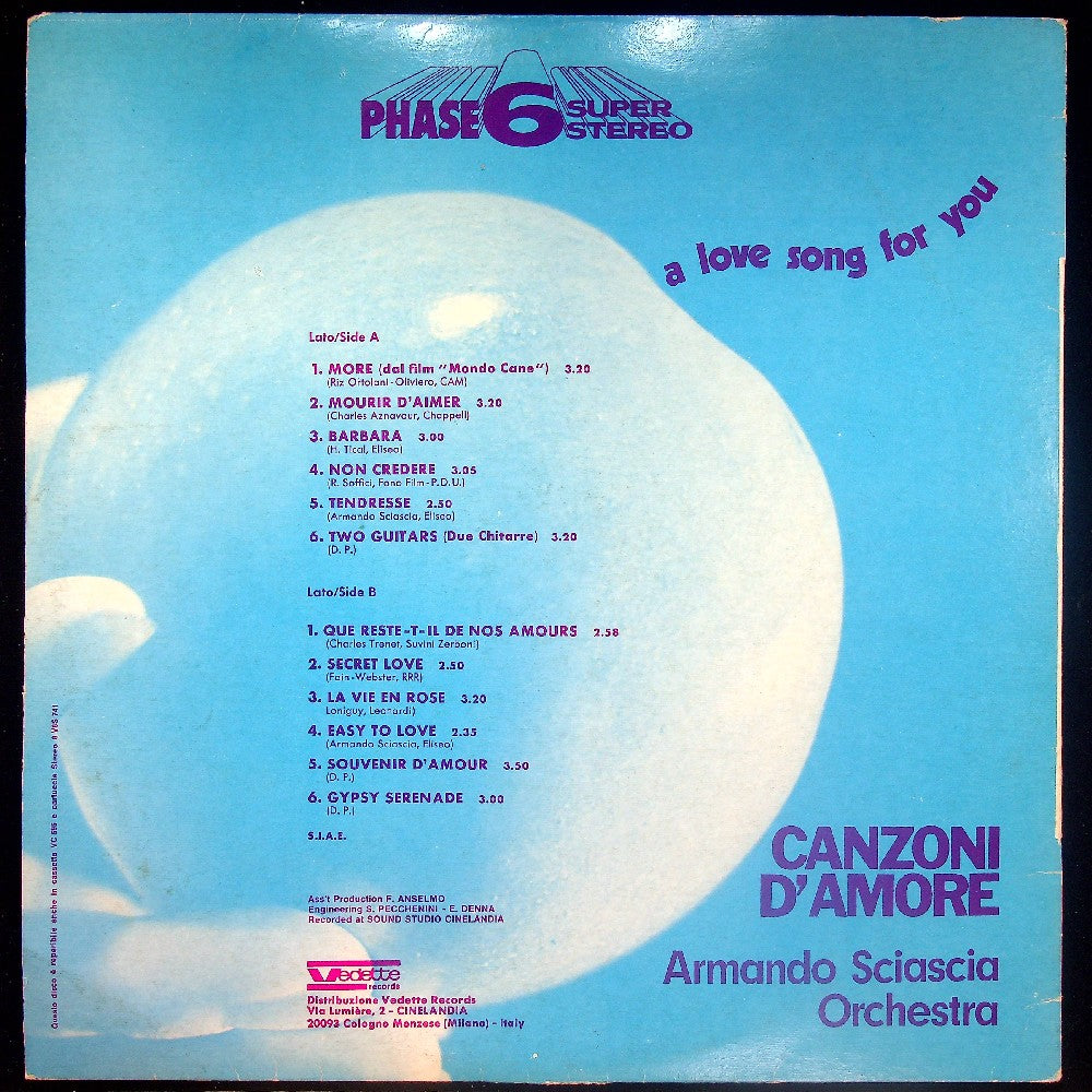 EBOND Orchestra Armando Sciascia - A Love Song For You - Canzoni D'amore Vinile V016088