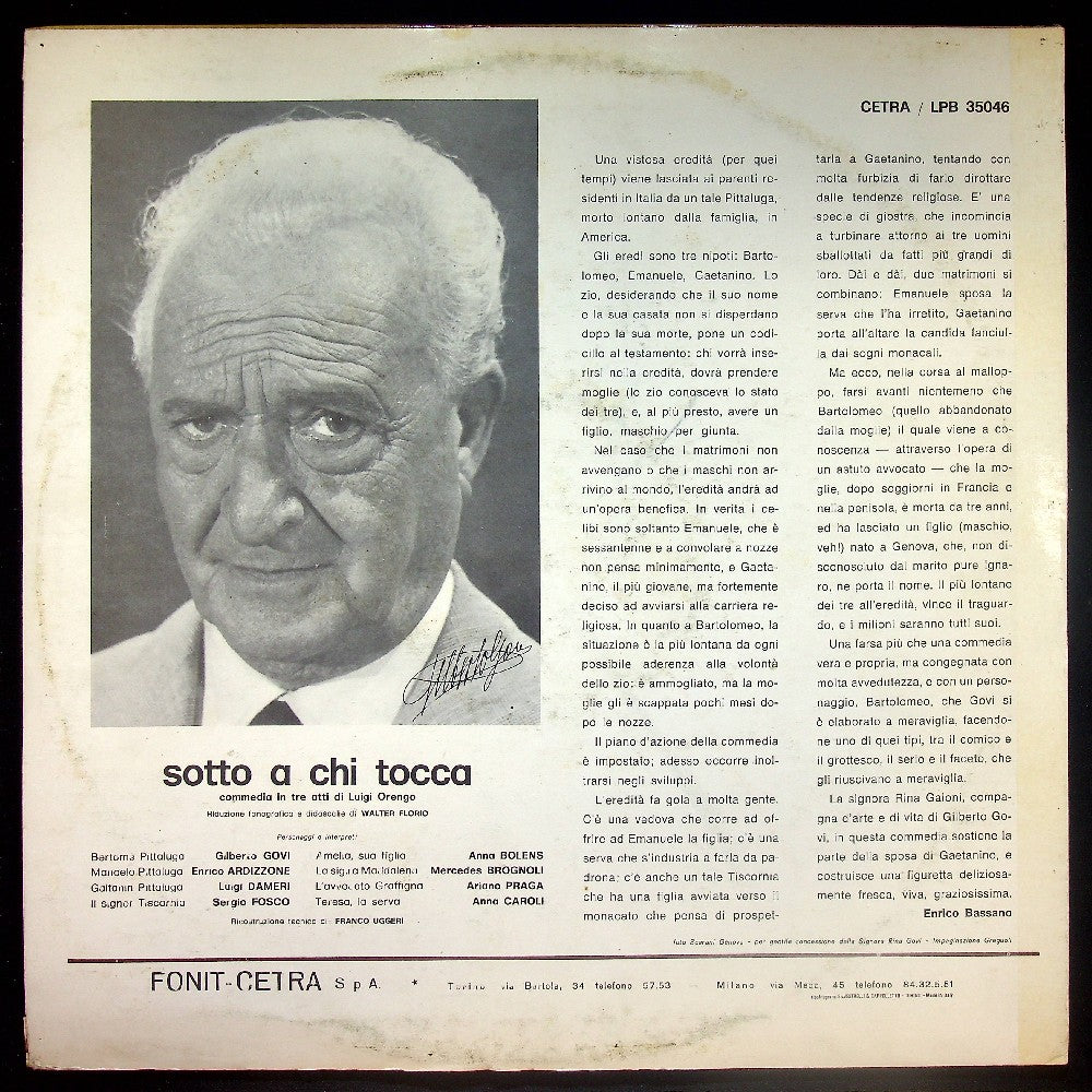 EBOND G. Govi - Sotto A Chi Tocca Vinile V017133