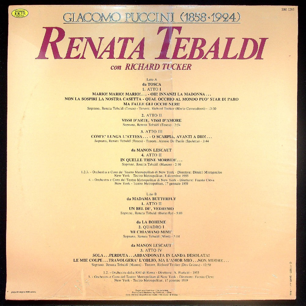 EBOND Renata Tebaldi - Canta Puccini Vinile V018044