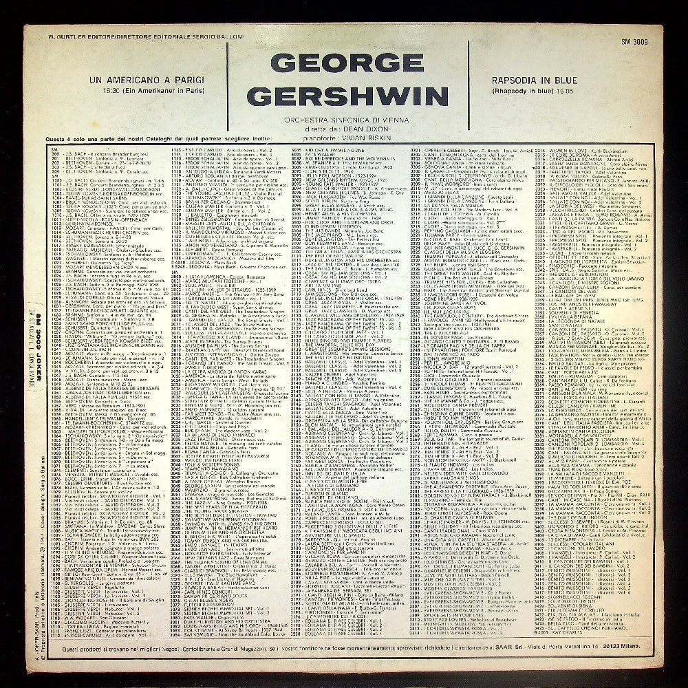 EBOND Gershwin - Un Americano A Parigi / Rapsodia In Blue Vinile V018045