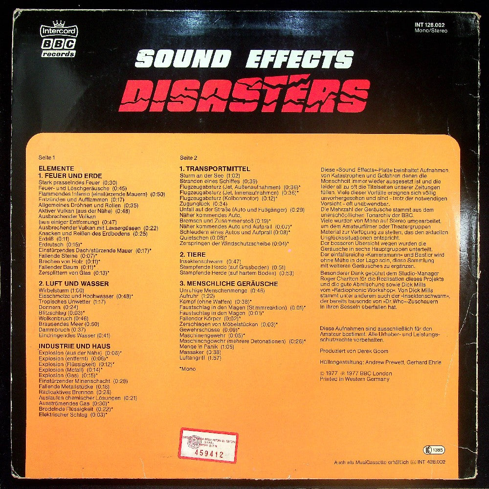 EBOND No Artist - Sound Effects: Disasters Vinile V019024