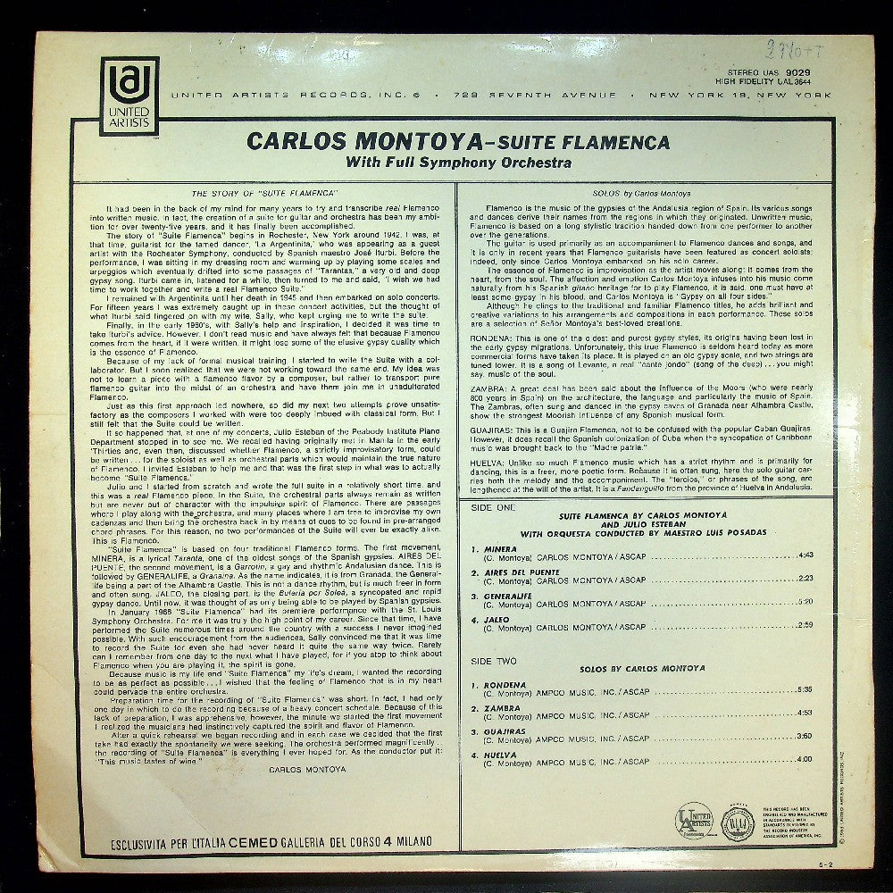 EBOND Carlos Montoya - Suite Flamenca Vinile V019042