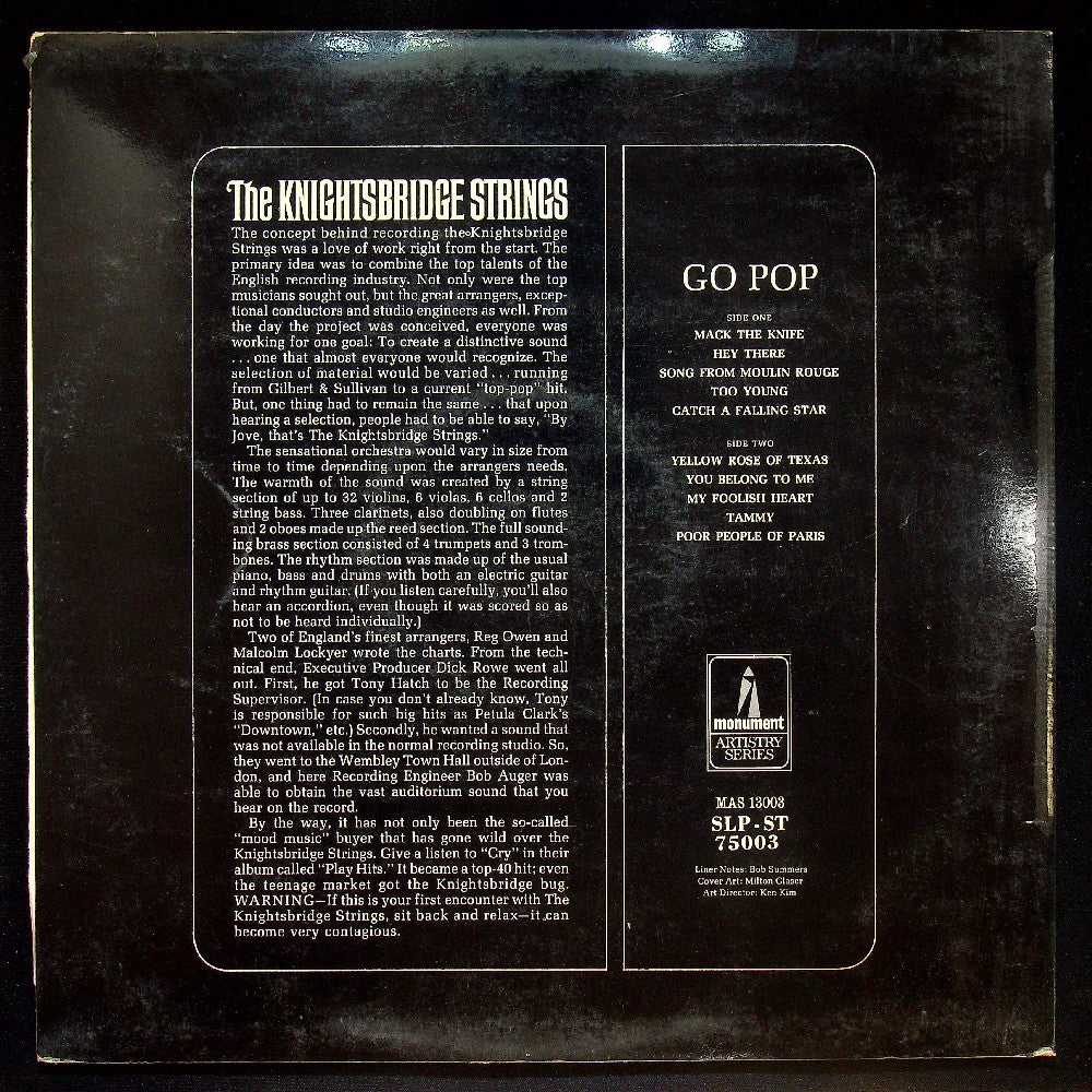EBOND The Knightsbridge Strings - The Knightsbridge Strings Go Pop Vinile V020104