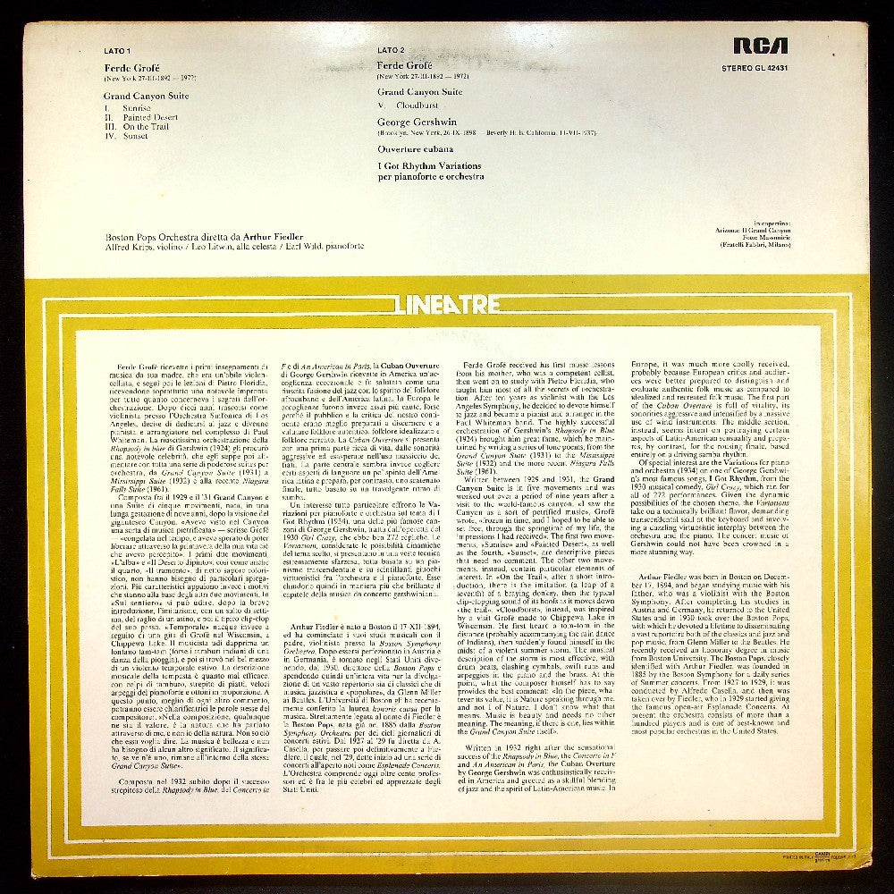 EBOND Ferde Grofe - Grand Canyon Suite / Ouverture Cubana / I Got Rhythm Variations Per Pianoforte E Orchestra Vinile V023064