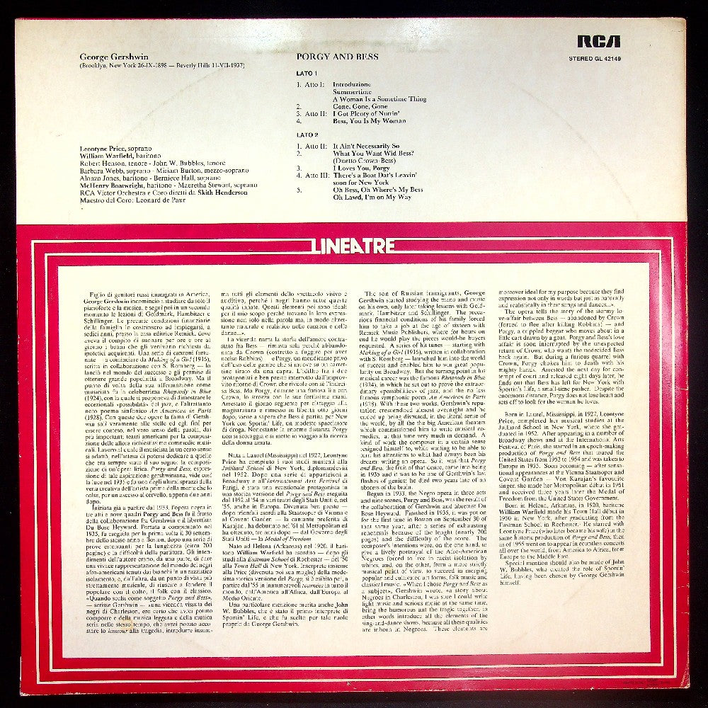 EBOND Gershwin - Gershwin Brani Scelti Da Porgy And Bess Vinile V023066