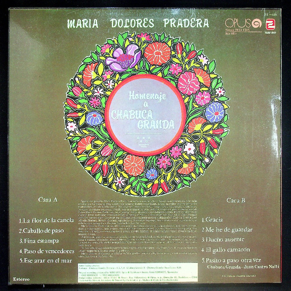 EBOND Maria Dolores Pradera - Homenaje A Chabuca Granda Vinile V023073