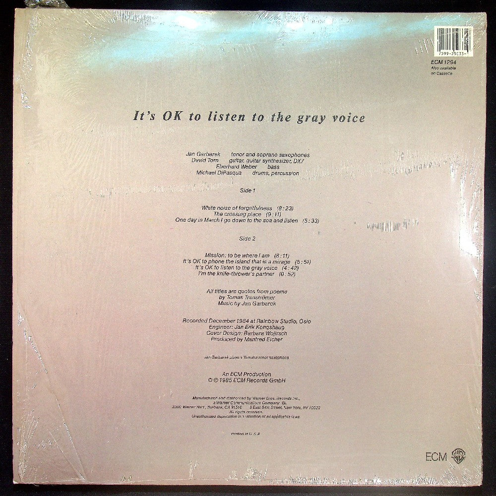 EBOND Jan Garbarek Group - It's OK To Listen To The Gray Voice Vinile V023077