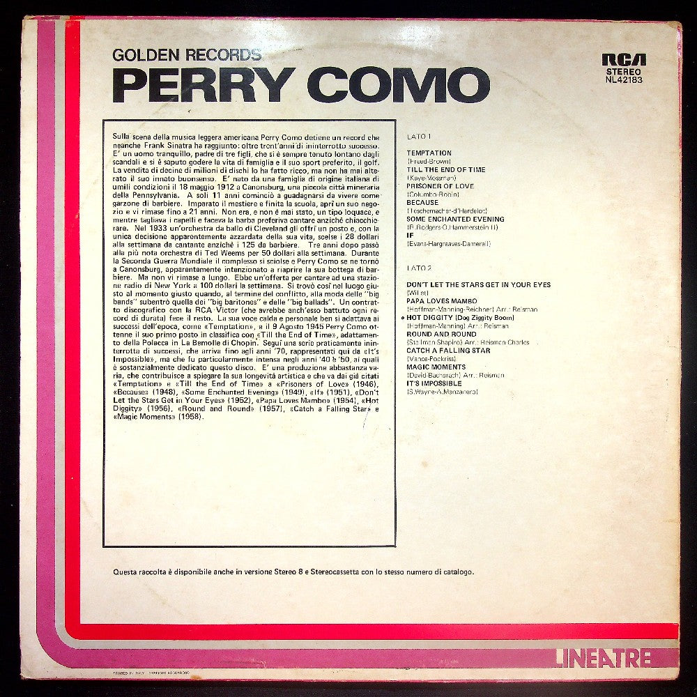 EBOND Perry Como - Golden Records Vinile V023129