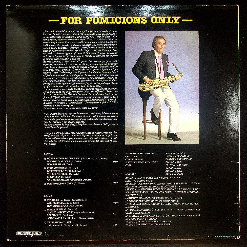 EBOND Sal Genovese - For Pomicions Only Vinile V023135