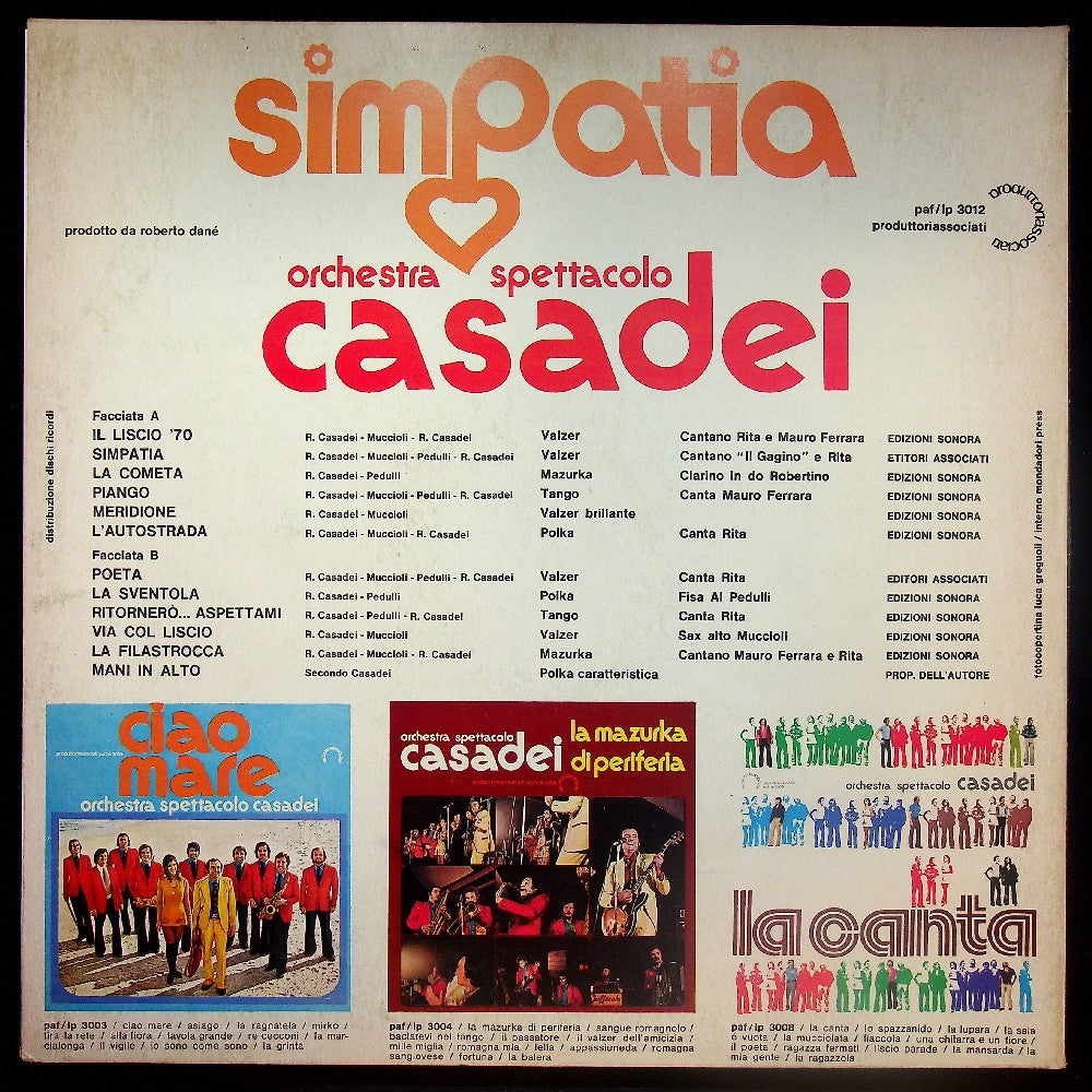 EBOND Orchestra Spettacolo Casadei - Simpatia Vinile V026079