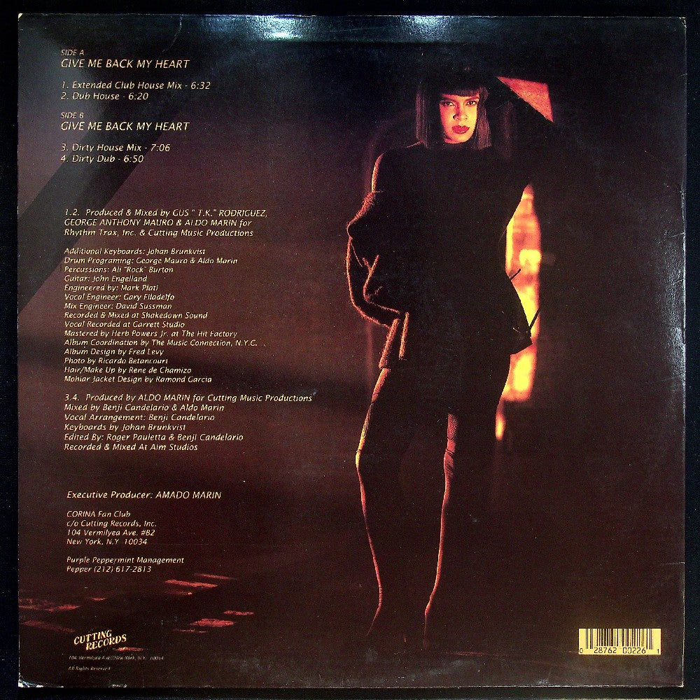 EBOND Corina - Give Me Back My Heart (Limited Edition House Mixes) Vinile V032093