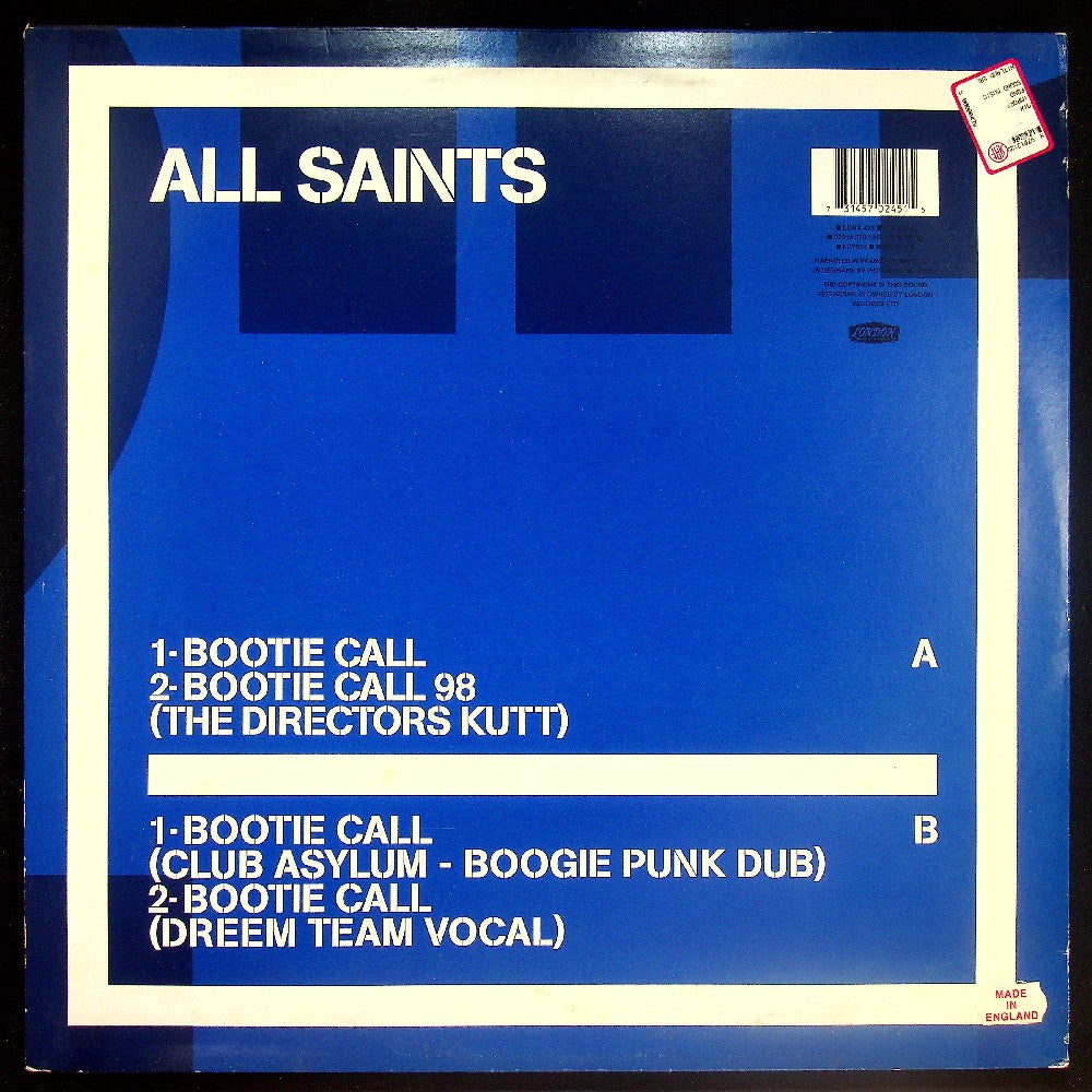 EBOND All Saints - Bootie Call Vinile V032118