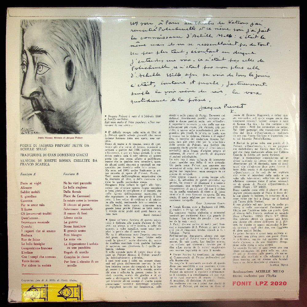 EBOND Jacques Prevert - Millo Dice Prevert Vinile V033061