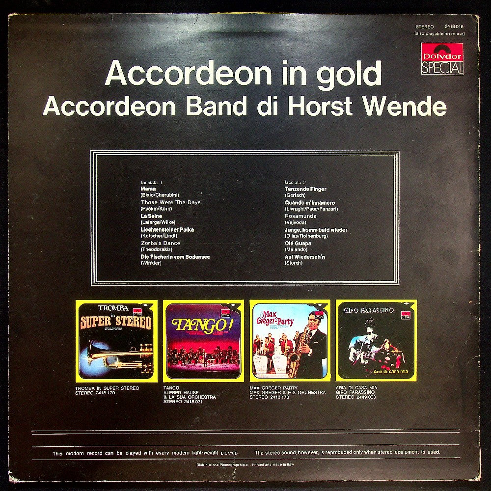EBOND Accordeon Band Di Horst Wende - Accordeon In Gold Vinile V035021