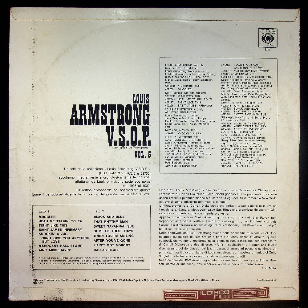 EBOND Louis Armstrong - V.S.O.P. (Very Special Old Phonography) Vol. 5 Vinile V035027