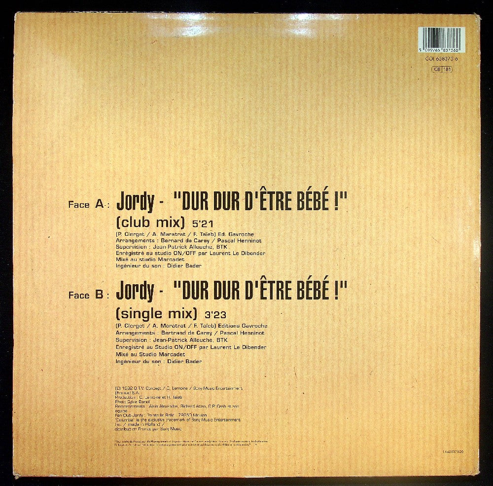 EBOND Jordy - Dur Dur D'Etre Bebe! Vinile V036066