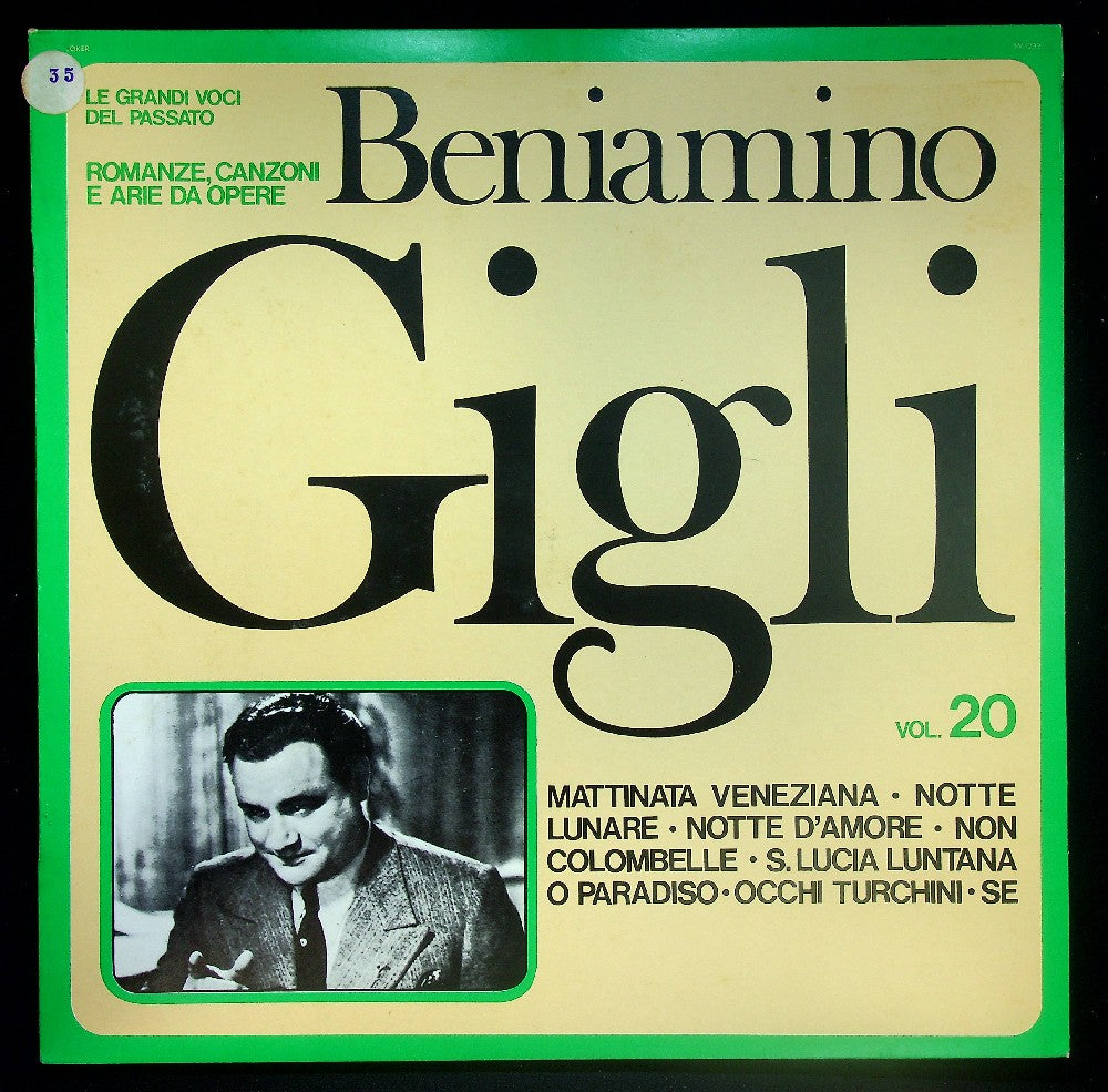 EBOND Beniamino Gigli - Le Grandi Opere Del Passato: Romanze, Canzoni E Arie Da Opere Vol.20 Vinile V036135