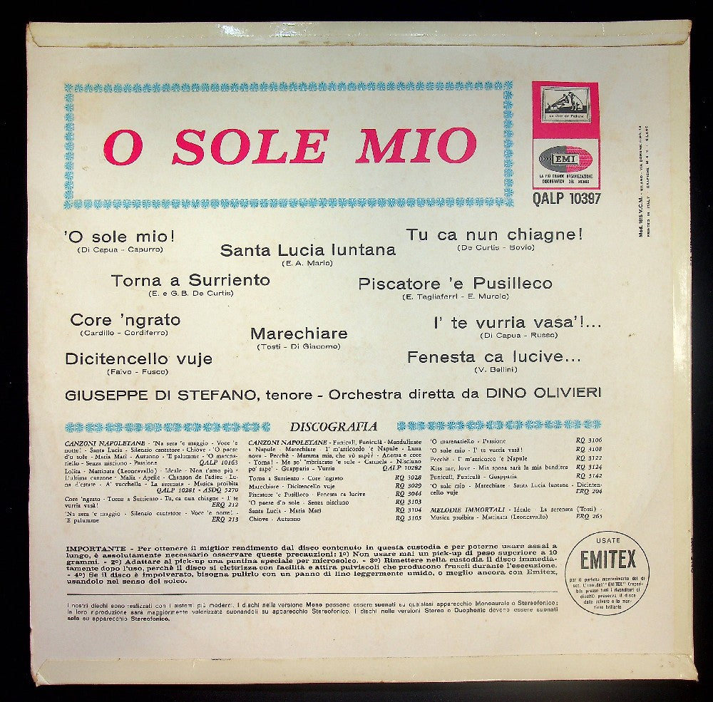 EBOND Giuseppe Di Stefano - O Sole Mio Vinile V036146