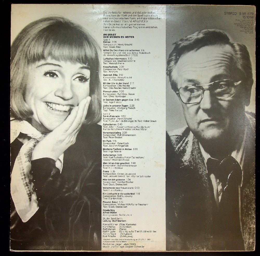EBOND Gisela May, Alfred Muller - Im Ernst Wir Meinen Es Heiter Vinile V037047